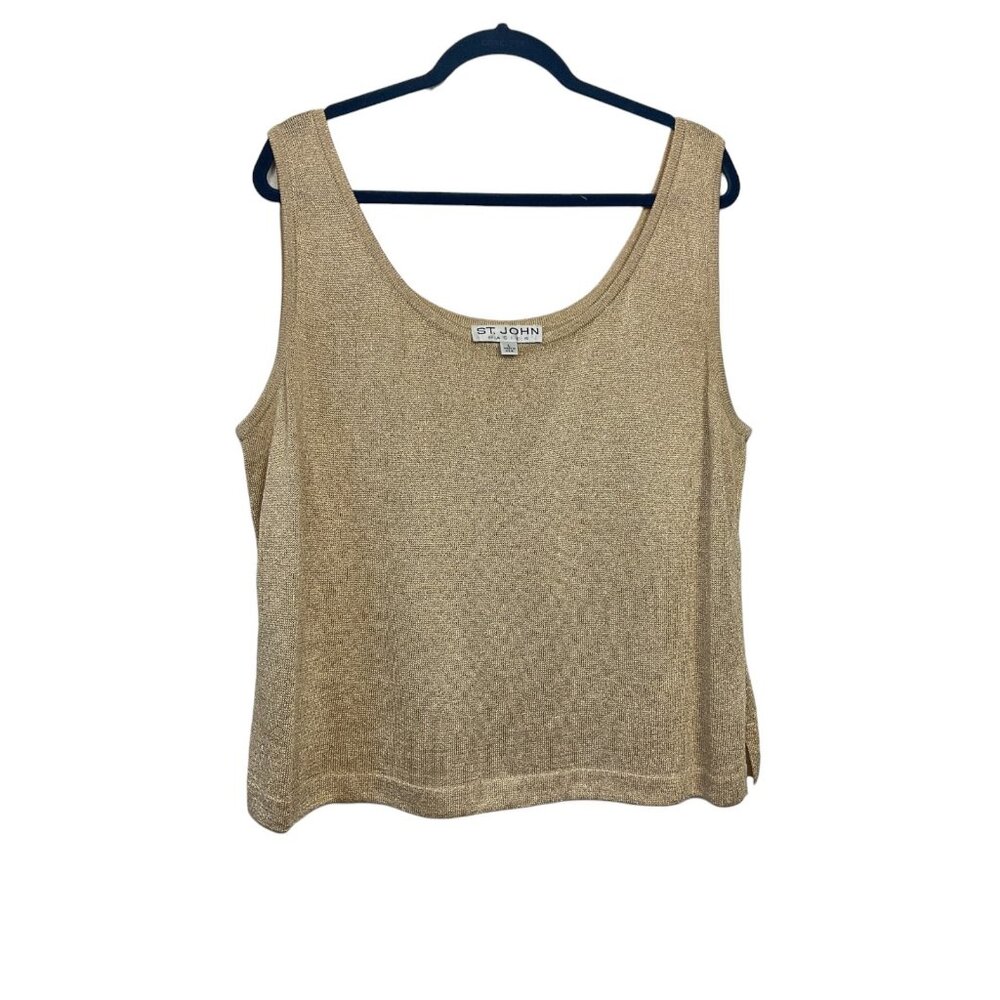 ST. JOHN Basics Metallic Knit Shell - Picture 1 of 6